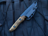 WELmade Skylark Fixed Blade Scorched Micarta Scales w/ Black Plain Edge Blade (3.24”)