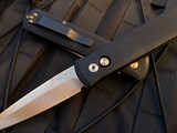 Pro-Tech Godfather Black Aluminum Body w/ Rose Gold Plain Edge Blade (4”) 921-RG