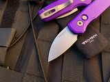 Pro-Tech Runt 5 Auto Folder Purple Aluminum Handle w/ Stonewashed Magnacut Plain Edge Blade (1.9”) R5301-PURPLE