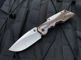 Attention2Detail MK1 Medium Folder Mokume and Titanium Body w/ Zirc Pocket Clip and Magnacut Satin Plain Edge Blade