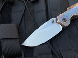 Attention2Detail MK1 Medium Folder Mokume and Titanium Body w/ Zirc Pocket Clip and Magnacut Satin Plain Edge Blade