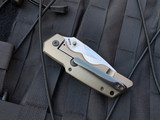 Attention2Detail MK1 Medium Folder Mokume and Titanium Body w/ Zirc Pocket Clip and Magnacut Satin Plain Edge Blade