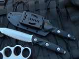Microtech Socom Alpha T/E Black G10 Scales w/ Stonewashed Full Serrated Blade (4.75”) 114-12