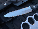 Microtech Socom Alpha T/E Black G10 Scales w/ Stonewashed Full Serrated Blade (4.75”) 114-12