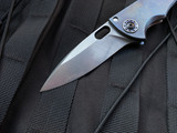 John Gray Tracker Dan Bloodshark Barked Titanium Anodized Body w/ Plain Edge Blade