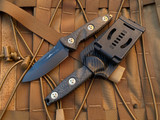 Microtech Socom Alpha Mini S/E Carbon Fiber Scales w/ Bronzed Hardware and DLC Plain Edge Blade (3.75”) 113M-1DLCCFS