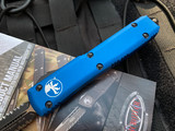 Microtech Ultratech D/E Blue Aluminum Body w/ Black Partially Serrated Blade (3.4") 122-2BL