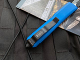 Microtech Ultratech D/E Blue Aluminum Body w/ Black Partially Serrated Blade (3.4") 122-2BL