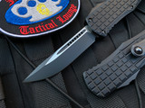 Microtech Hera S/E Black Frag Pattern Aluminum Body w/ Black Plain Edge Blade (3.08”) 703-1FRS