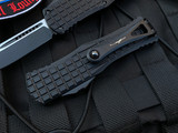 Microtech Hera S/E Black Frag Pattern Aluminum Body w/ Black Plain Edge Blade (3.08”) 703-1FRS