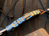 Homer Zhu Custom Hero Titanium Back Lock Folder w/ Special Anodized Body and Stonewashed Plain Edge Blade (3.58”) #132