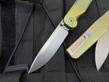 Tactile Knife Co Rockwall Golf Pattern Anodized Titanium Folder w/ Magnacut Stonewashed Plain Edge Blade (2.84”)