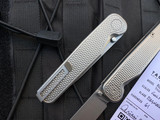 Tactile Knife Co Rockwall Golf Pattern Titanium Folder w/ Magnacut Stonewashed Plain Edge Blade (2.84”)