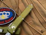 Microtech Ultratech Spartan OD Green Aluminum Body w/ Apocalyptic Plain Edge Blade (3.4”) 223-10APOD