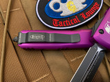 Microtech Ultratech Spartan Violet Aluminum Body w/ Black Plain Edge Blade (3.4”) 223-1VI