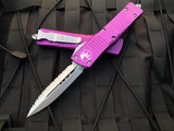 Microtech Combat Troodon D/E Violet Aluminum Body w/ Stonewashed Hardware and Full Serrated Blade (3.8”) 142-12VI