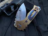 Medford Praetorian Genesis T Violet/Faced Bronzed Flats Titanium Body w/ Flamed Hardware, Clip, and S35VN Tumbled Drop Point Blade (3.3”)
