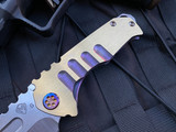Medford Praetorian Genesis T Violet/Faced Bronzed Flats Titanium Body w/ Flamed Hardware, Clip, and S35VN Tumbled Drop Point Blade (3.3”)