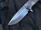 Medford USMC Fighter Flipper Tumbled Ti Body and Flamed Hardware w/ S35VN Tumbled Blade (4.25”)