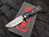 Chaves Ultramar TAK Flipper Black G10 Scales w/ M390 Belt Satin Drop Point Plain Edge Blade (2.75”)
