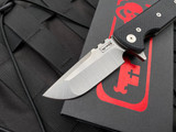 Chaves Ultramar TAK Flipper Black G10 Scales w/ M390 Belt Satin Drop Point Plain Edge Blade (2.75”)