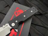 Chaves Ultramar TAK Flipper Black G10 Scales w/ M390 Belt Satin Drop Point Plain Edge Blade (2.75”)