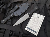 Blackside Customs Fedele X Fixed Blade Black G10 Scales w/ Bead Blast Tanto Plain Edge Blade (4.25”) BSC-FX-BB-BLKG10