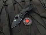 Spyderco Ambitious Folder Black FRN Scales w/ Black Full Serrated Blade (2.31”) C148SBBK
