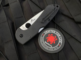 Spyderco Siren Lockback Folder Black Carbon Fiber Scales w/ CPM S90V Plain Edge Blade (3.6”) C247CFP