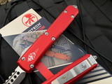 Microtech Ultratech Hellhound Red Aluminum Body w/ Stonewashed Plain Edge Blade (3.4") 119-10RDS