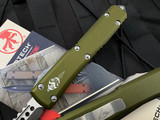 Microtech Ultratech Hellhound OD Green Aluminum Body w/ Stonewashed Plain Edge Blade (3.4") 119-10ODS