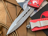 Microtech Combat Troodon D/E Distressed Red Aluminum Body w/ Stonewashed Plain Edge Blade (3.81”) 142-10DRD