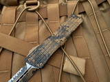 Microtech Combat Troodon D/E Frag Pattern Coyote Camo Aluminum Body w/ Coyote Camo Full Serrated Blade (3.8”) 142-3FRCCS
