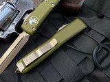 Microtech Ultratech Spartan OD Green Aluminum Body w/ Bronzed Plain Edge Blade (3.4”) 223-13OD