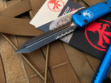 Microtech Ultratech Spartan Blue Aluminum Body w/ Black Partially Serrated Blade (3.4”) 223-2BL
