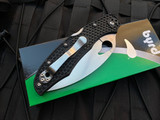 Spyderco Byrd Cara Cara 2 Lock Back Folder Black FRN Scales w/ Satin Finished Full Serrated Wharncliffe Blade (3.83”) BY03SBKWC2