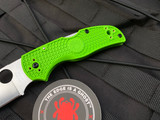 Spyderco Native 5 Salt Folder Green FRN Scales w/ LC200N Satin Finished Plain Edge Blade (2.95”) C41PGR5