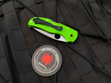 Spyderco Native 5 Salt Folder Green FRN Scales w/ LC200N Satin Finished Plain Edge Blade (2.95”) C41PGR5