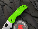 Spyderco Native 5 Salt Folder Green FRN Scales w/ LC200N Satin Finished Full Serrated Blade (2.95”) C41SGR5