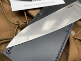 Bradford Knives 8 Inch Chef Knife Textured Black Micarta Scales w/ AEB-L Stonewashed Blade (8”) CHEF-AEB-L-101