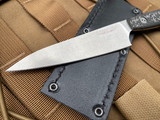 Bradford Knives Paring Knife Textured Carbon Fiber Scale w/ AEB-L Stonewashed Blade (3.8”) PARING-AEB-L-114