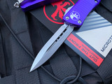 Microtech Standard Troodon D/E Purple Aluminum Body w/ Stonewashed Plain Edge Blade (3”) 138-10PU