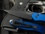 Pro-Tech Newport Blue Aluminum Body w/ S35VN Black Plain Edge Blade (3”) 3407-BLUE