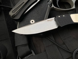 Pro-Tech BR-1 Magic Hidden Bolster Release Folder Black Aluminum Polished Ivory Micarta Inlaid Body w/ Stonewashed Plain Edge Blade (3.1”) BR1.51