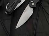 Pro-Tech TR-5 Auto Folder Black Aluminum Body w/ S35VN Stonewashed Plain Edge Blade (3.25”) T501