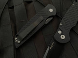 Pro-Tech TR-3 Auto Folder Black Aluminum Fish Scale Body w/ DLC Black Plain Edge Blade (3.5”) TR-3 X1