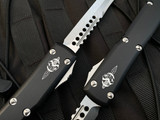 Microtech Ultratech Hellhound Razor Black Aluminum Body w/ Stonewashed Plain Edge Blade (3.4") 119R-10S