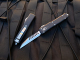 Microtech UTX-70 Warhound Black Aluminum Body w/ Stonewashed Plain Edge Blade (2.42") 419W-10S