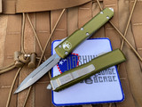 Microtech Ultratech D/E OD Green Aluminum Body w/ Apocalyptic Plain Edge Blade (3.4”) 122-10APOD
