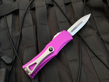 Microtech Hera D/E Violet Aluminum Body w/ Stonewashed Plain Edge Blade (3.08”) 702-10VI
